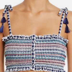 RED CARTER In Stitches Smocked Bandeau Bikini Top